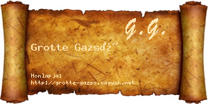 Grotte Gazsó névjegykártya